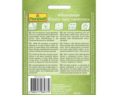 FloraSelf Wilhelmsburger Brassica napus napobrassica fröförpackning