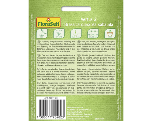 Fröförpackning Vertus 2 Brassica oleracea sabauda