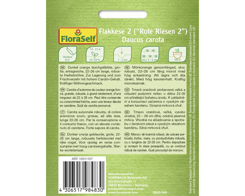 Fröförpackning Flakkese 2 Rote Riesen 2 Daucus carota