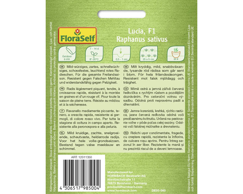 Fröförpackning för rädisor av sorten Lucia F1