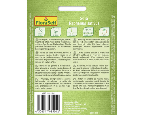 Fröförpackning för Sora trädgårdsrädisa från FloraSelf