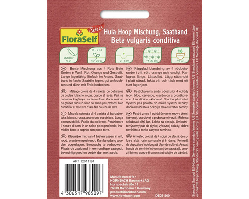 FloraSelf Hula Hoop blandning såband med olika rödbetssorter