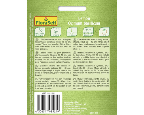 FloraSelf citronbasilika fröpaket