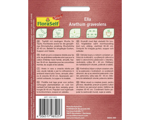 FloraSelf Ella Dill fröförpackning