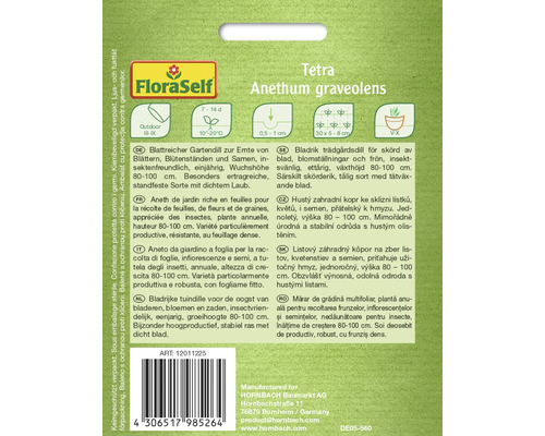 Tetra trädgårdsdillsfröpaket för sådd av dill