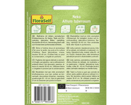 FloraSelf Neko Allium tuberosum förpackning