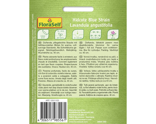 FloraSelf Hidcote Blue Strain Lavandula angustifolia fröförpackning