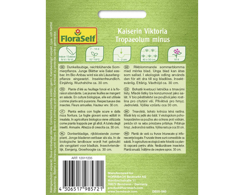 FloraSelf Kejsarindiankrasse ''Kaiserin Viktoria'' Tropaeolum minus