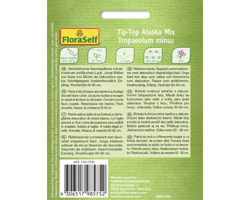 Förpackning Tip-Top Alaska Mix Blomsterkrasse Minus frön