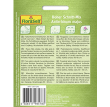Förpackning Antirrhinum majus Hoher Schnitt-Mix med information om sådd och skötsel