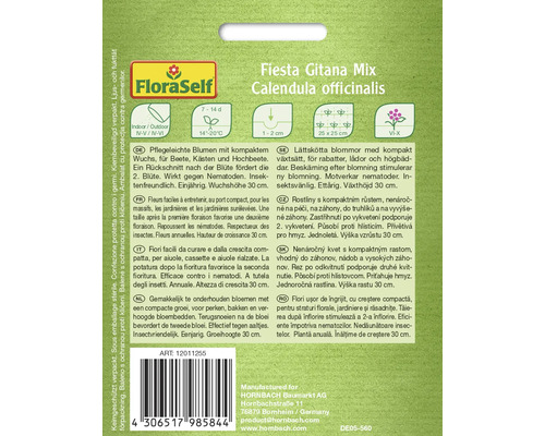 Fröförpackning Ringblomma Calendula officinalis Fiesta Gitana Mix