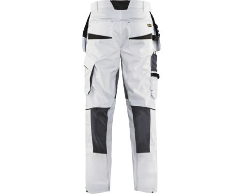 Vita arbetsbyxor med fickor och knäförstärkning