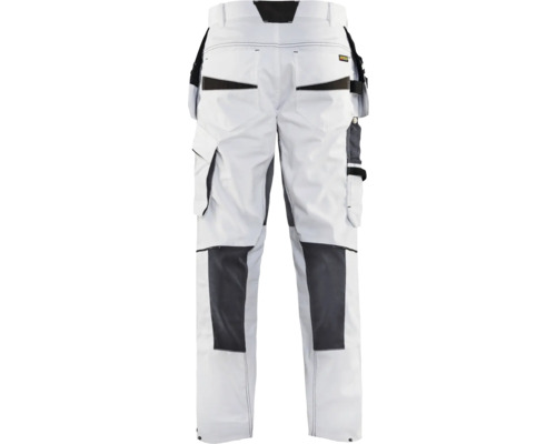 Vita arbetsbyxor med knäfickor och flera fickor