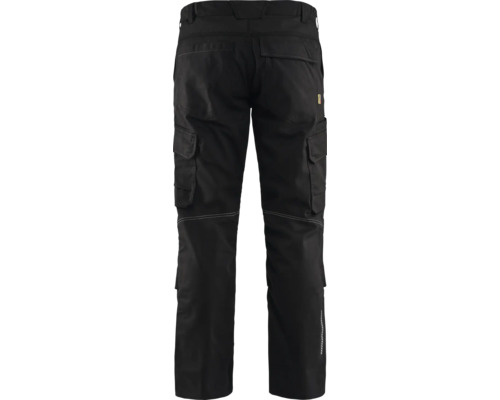 Svarta arbetsbyxor med flera fickor bakifrån.