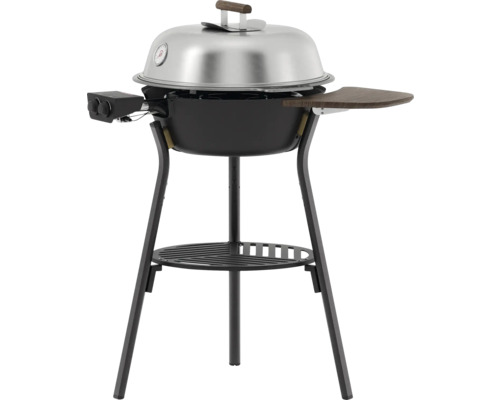 Elektrisk klotgrill med lock, hylla och underrede