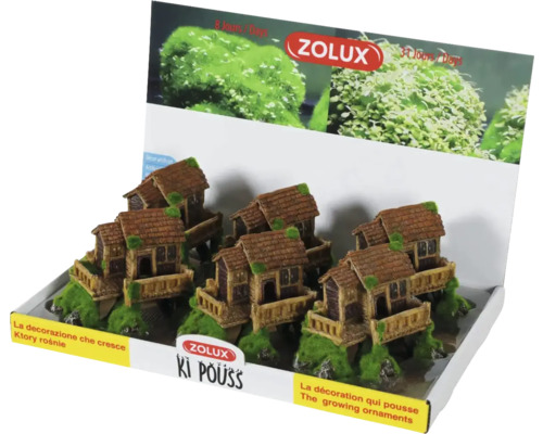 Zolux akvariedekoration med växande ornament i display