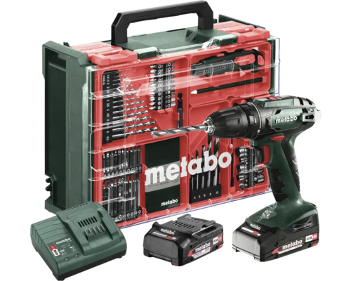 Borrskruvdragare METABO BS 18 Set 18V Mobil Workshop inkl. 2x2,0Ah batterier och laddare och tillbehörsväska