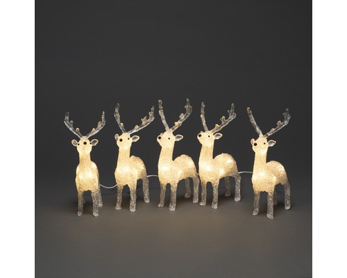 Dekorativ ljusslinga med renar med fem lysande renar för jultiden