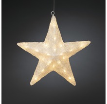 Belyst stjärna av plast att hänga upp som juldekoration