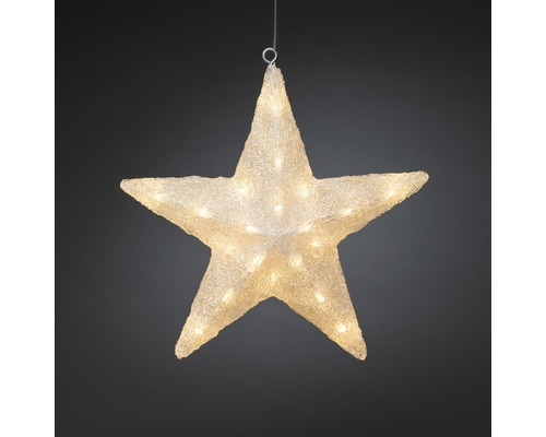 Belyst stjärna av plast att hänga upp som juldekoration
