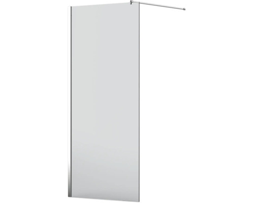 Duschvägg av glas med stabiliseringsstång