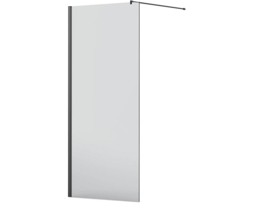 Duschvägg i glas med stabiliseringsstång