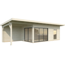 Attefallshus PALMAKO Andrea 17,1+7,9m² Slide Plus vit/transparent