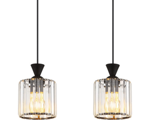 Två hänglampor med transparent skärm