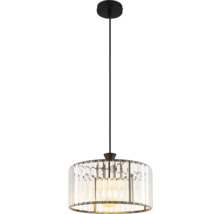 Pendellampa GLOBO Jordana E27 svart/glas