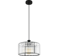 Pendellampa GLOBO Jordana E27 svart/glas