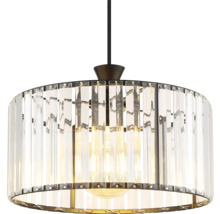 Pendellampa GLOBO Jordana E27 svart/glas