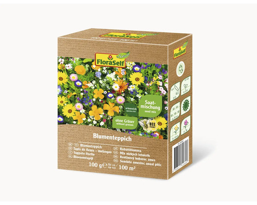 Blomsterfrön FLORASELF Nature Rabattblomma max 100m² FloraSelf blomfröblandning för en blomstermatta