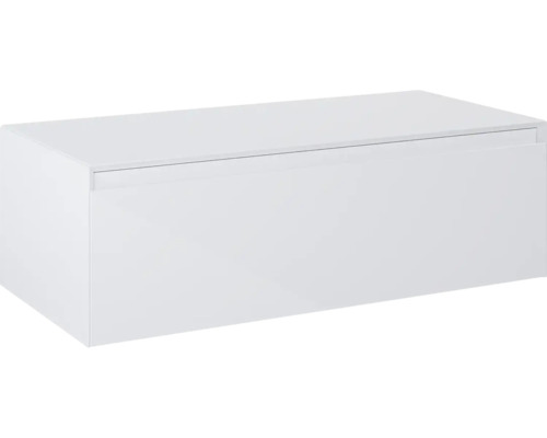 Tvättställsunderskåp JUNGBORN Decem vit högglans MDF 1 låda 100x31,9x45,8 cm Vitt vägghängt underskåp för badrum