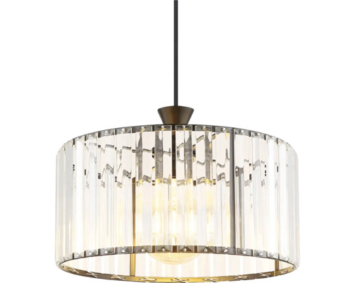 Pendellampa med klar kristallutsmyckning