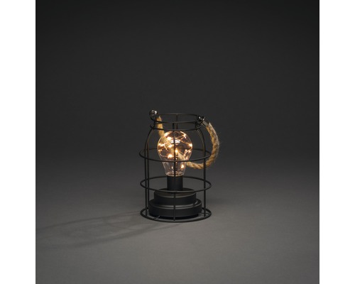 Dekorativ bordslampa med burdesign och rep handtag