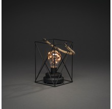 Dekorativ bordslampa med trådram och rep handtag