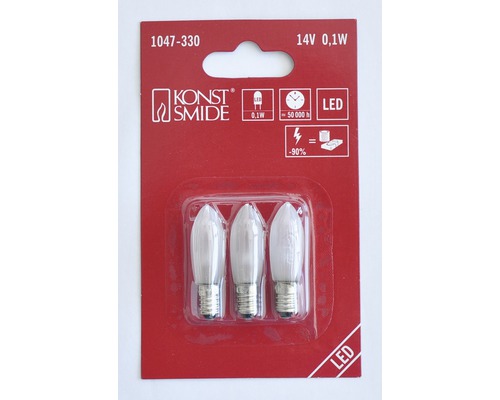 Reservlampa KONSTSMIDE LED E-lampa 0,1W ljusfärg varmvit 3-pack