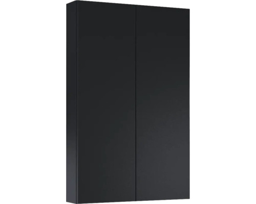 Väggskåp JUNGBORN mattsvart 2 dörrar med trycköppning 2 glashyllor 50x80x12,6 cm Skåp med två dörrar