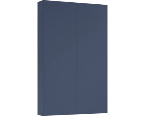 Väggskåp JUNGBORN navy blå matt 2 dörrar med trycköppning 2 glashyllor 50x80x12,6 cm