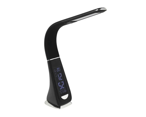 Svart LED-bordslampa med digital display för skrivbord