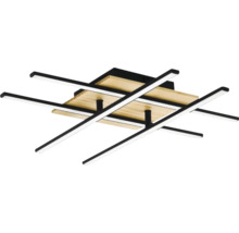 Modern taklampa med träplatta och LED-lampor