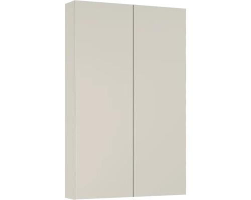 Väggskåp JUNGBORN beige fume matt 2 dörrar med trycköppning 2 glashyllor 50x80x12,6 cm