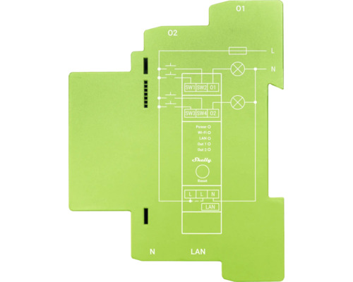 Kopplingsschema för en Shelly Smart Home-enhet