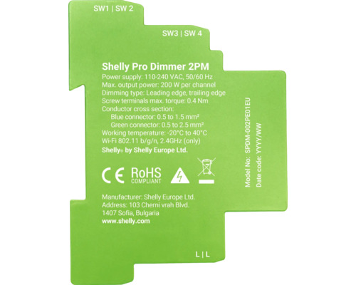 Produktinformation Shelly Pro Dimmer 2PM