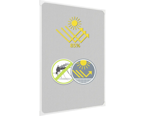 Symbol för 85 procents solskydd, insektskydd och bländskydd