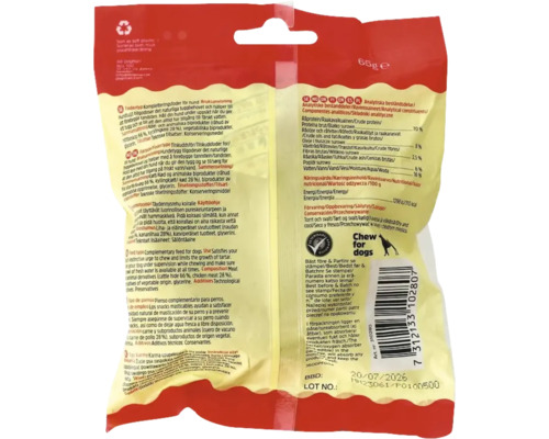 Förpackning hundtuggsnacks, kompletteringsfoder