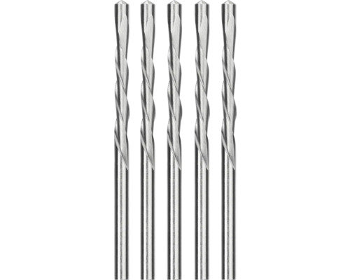 Set med fem metallborrar