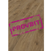 Närbild av ett laminatgolv med träutseende.