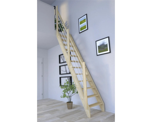 Spartrappa PERTURA Boreas rak 12 steg obehandlad Fichte massiv Fichte öppen furu vit B: 59.5 cm exkl. sättsteg Spartrappa PERTURA Boreas rak 12 steg obehandlad Fichte massiv Fichte öppen furu vit B: 59.5 cm exkl. sättsteg