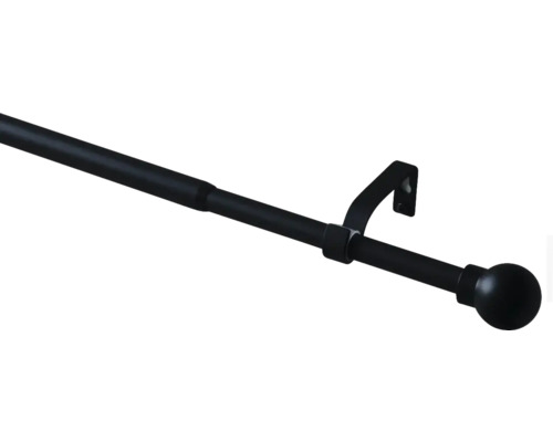 Gardinstång Kula set svart 120-210cm Ø 16mm
